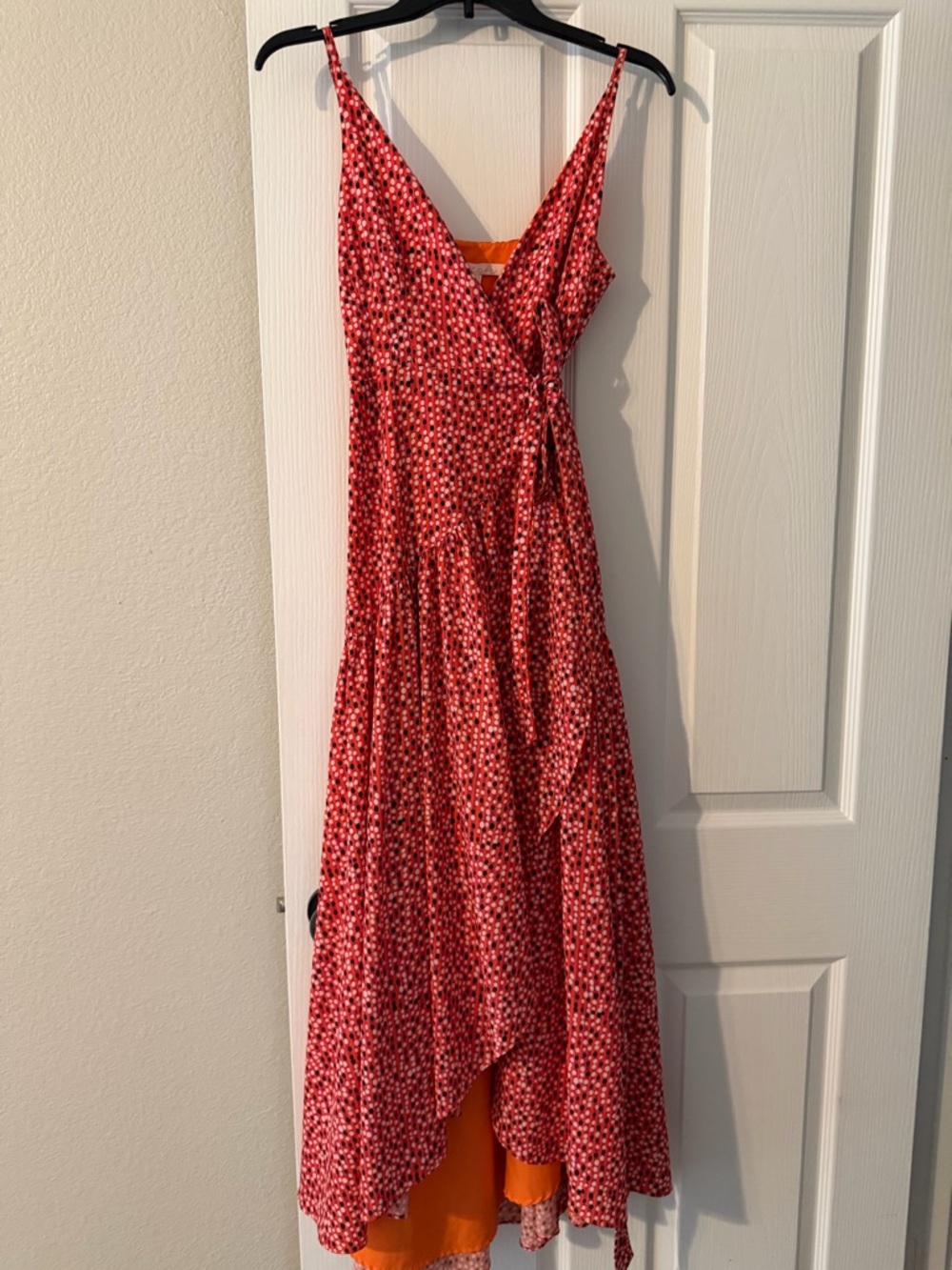 Red Floral Wrap Maxi Dress hitch